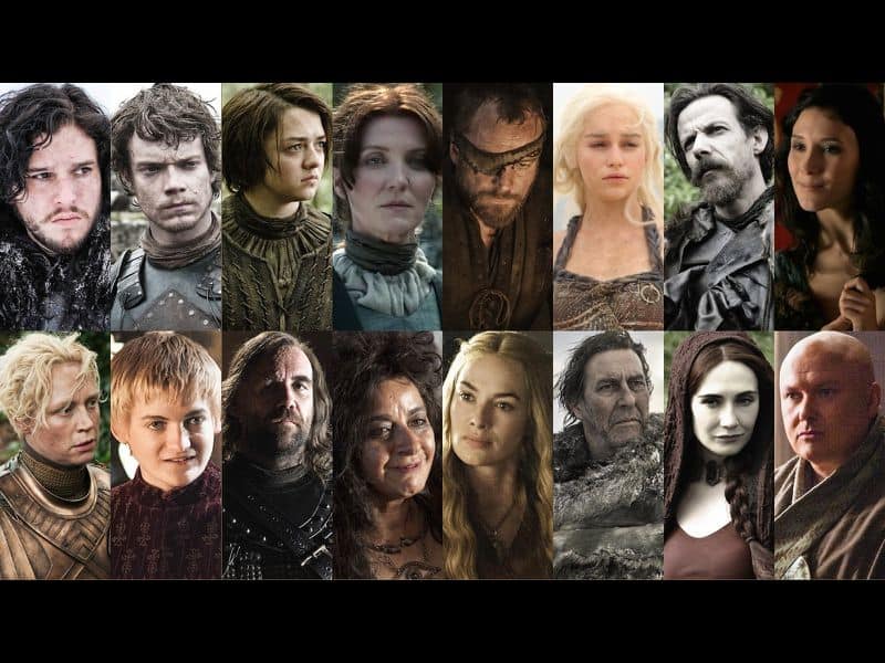 Game of Thrones testi karakterler