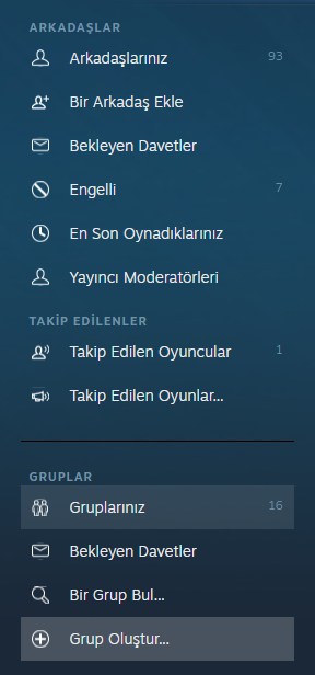 steam grup oluştur